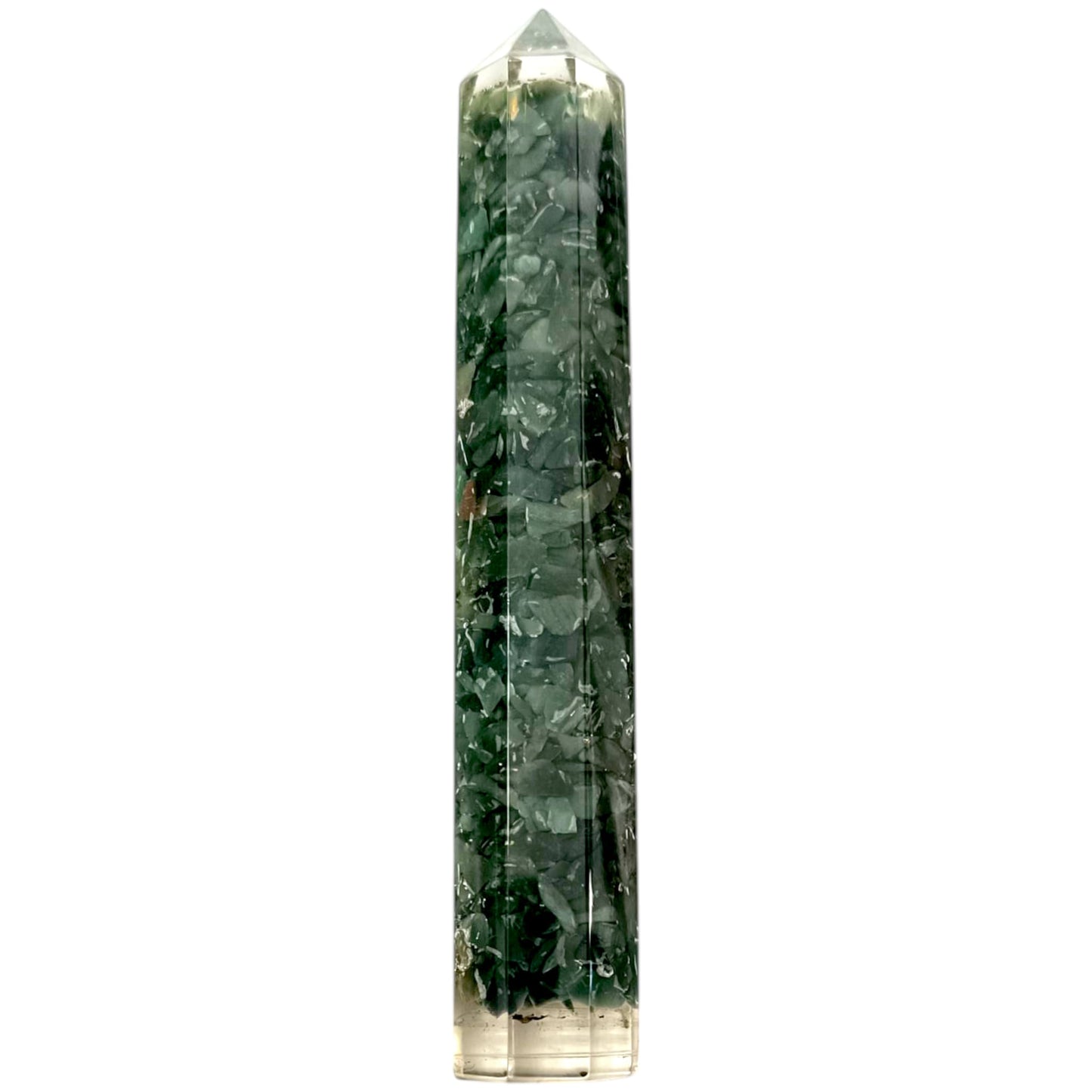 Obelisco Orgonita y Piedras Agata India 16 Cms Aprox
