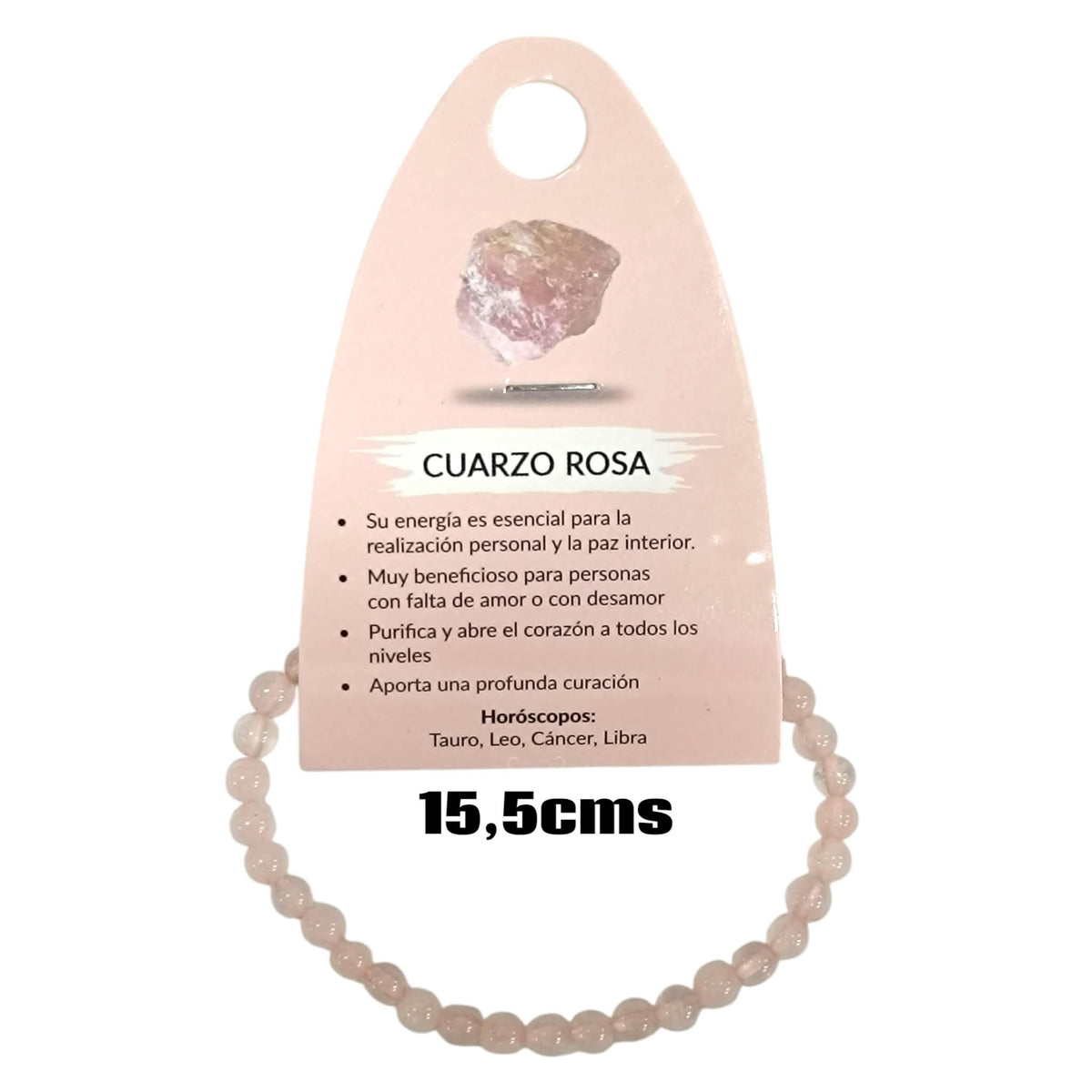 Pulsera Elastica Infantil 16,5 Cms Aprox Piedra Cuarzo Rosa 4 mm 600104508-02