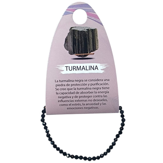 Pulsera Facetada Infantil Turmalina 3 mm 15,5 Cms Aprox 600604310