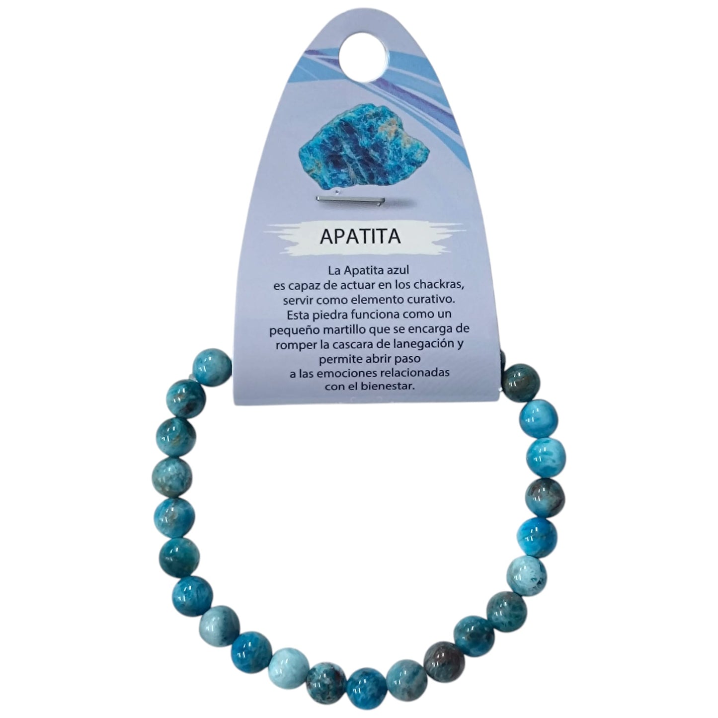 Pulsera Piedra Natural Apatita 8 mm De Hombre 21 Cms 61751