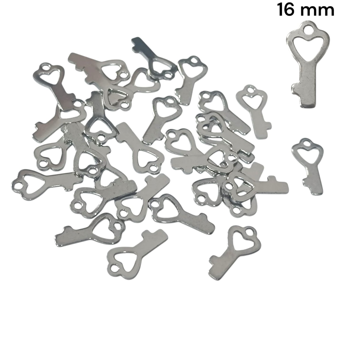 Paquete 30 Uds Dijes Llave 16 mm Acero Ref: 31742-13