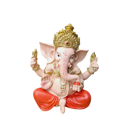Figura En Resina Ganesha 19 Cms Aprox Color Rosa Naranja REF 600102784