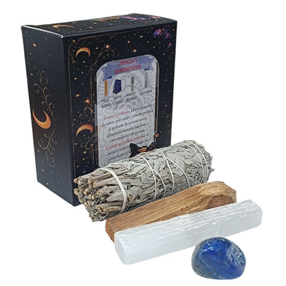 Kit Limpieza Amor :Atado Salvia , Palo Santo, Selenita y Lapislazuli REF: 200002981