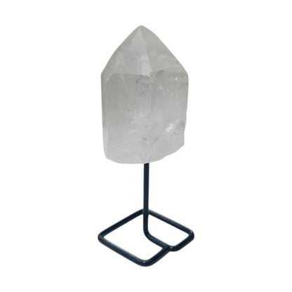 Piedra Natural Cuarzo En Bruto Con Base De Metal Altura 10 Cms Aprox (La Pieza Puede Ser Ligeramente Diferente A La Foto) Ref: 401004232