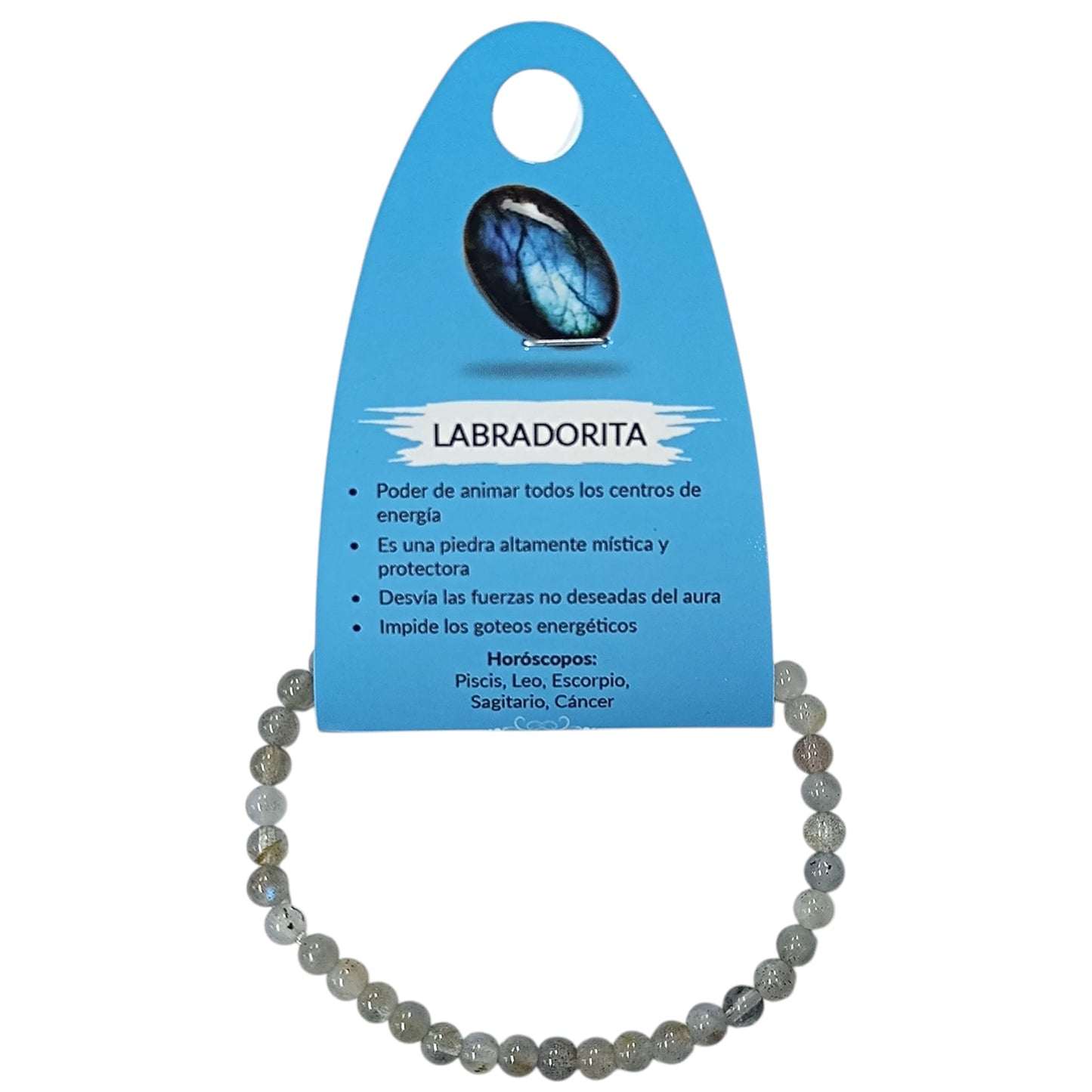 61717 Pulsera Piedra Natural De Labradorita AA 4 mm