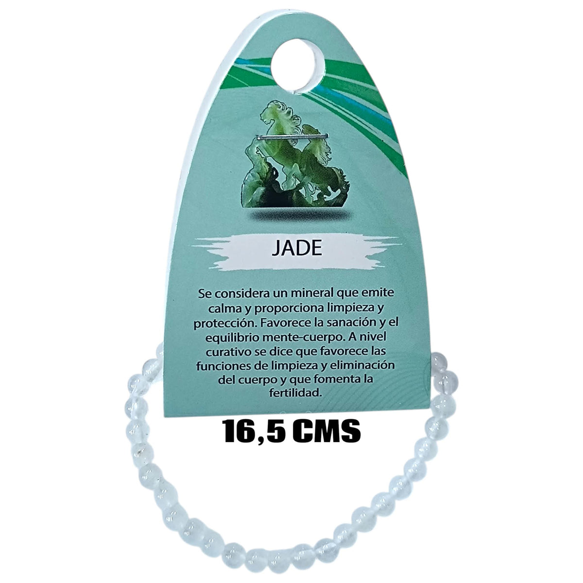 Pulsera Elastica Infantil 16,5 Cms Aprox Piedra Jade Blanco 4 mm 600104508-79