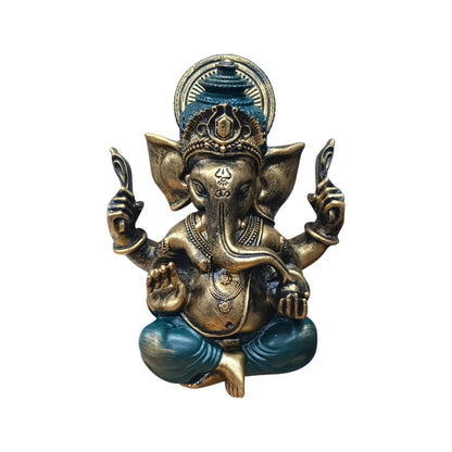 Figura Ganesha En Resina 24 Cms Aprox Color Cobre/Verde Ref: 600104480