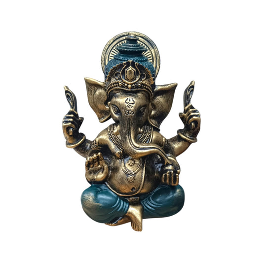 Figura Ganesha En Resina 24 Cms Aprox Color Cobre/Verde Ref: 600104480