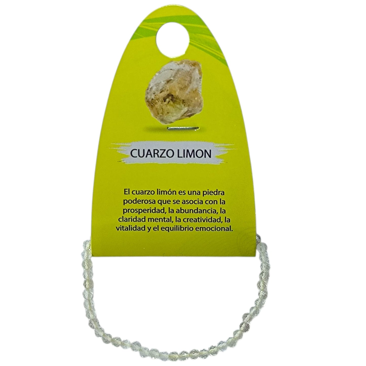 Pulsera Facetada Infantil Piedra Cuarzo Limon 3 mm 15,5 Cms Aprox 600604290