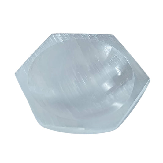 401204164 Cuenco Selenita Hexagono 9 Cms Aprox
