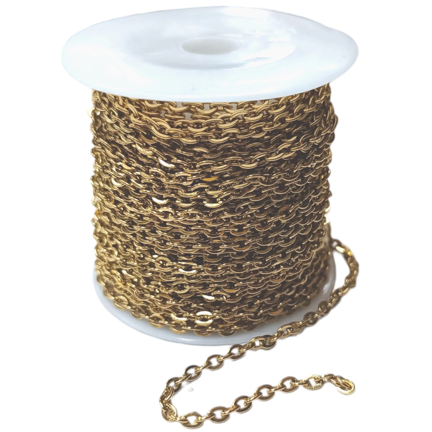 Rollo Cadena Acero Dorado 0.8 mm 10 metros Ref 61204