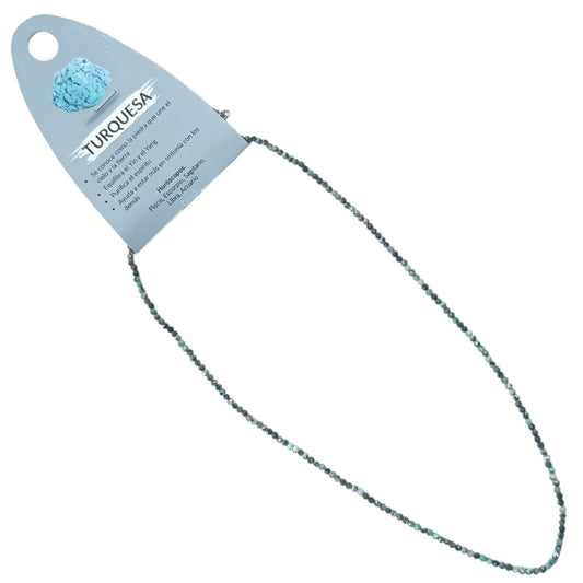 600603728 Collar Turquesa Africana 2 mm Facetada 40+5 Cms Cierre Acero