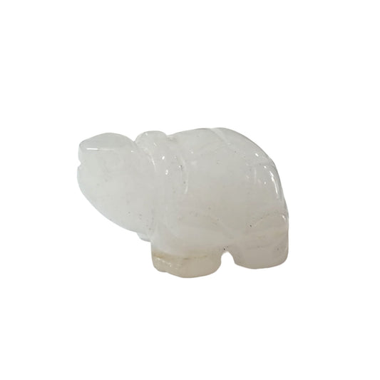Tortuga Tallado Piedra Cuarzo Blanco 4 Cms Aprox  (La Pieza Puede Ser Diferente A La Foto) Aprox Ref: 1114