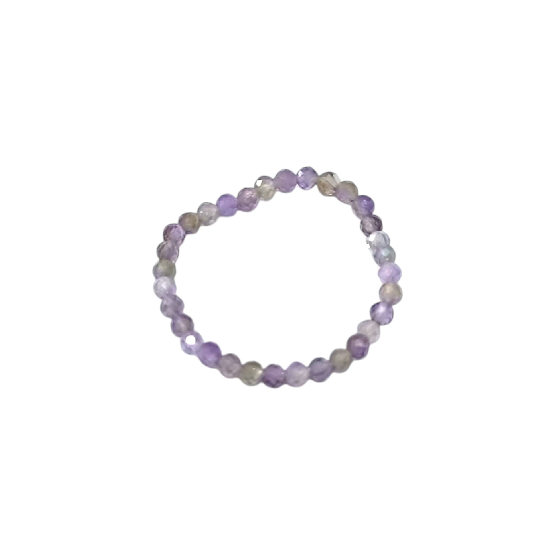 Paquete 3 Anillos Elastico Piedra Natural Amatista 2 mm Facetado