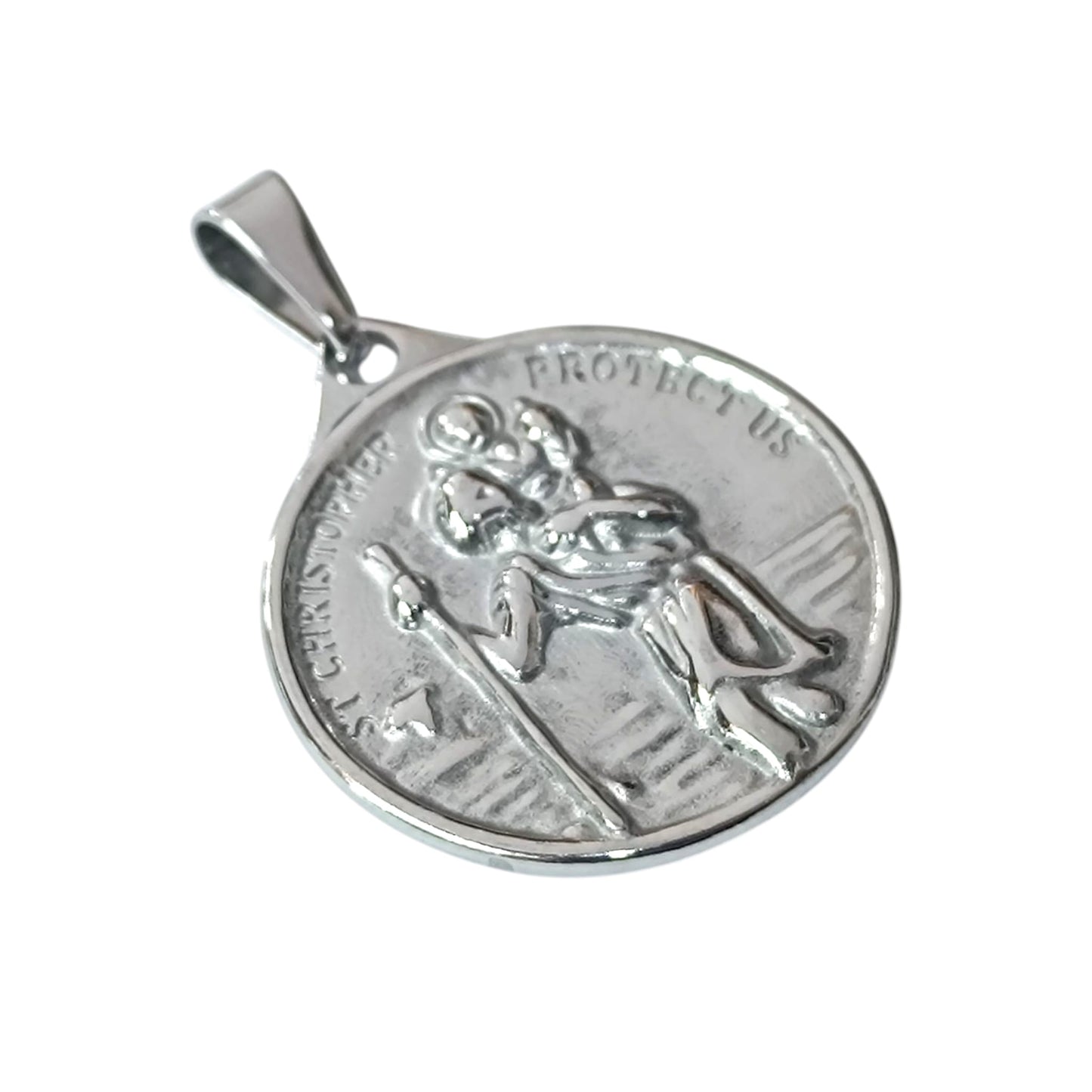 600103449-07 Colgante Acero Medalla San Cristobal 30 mm
