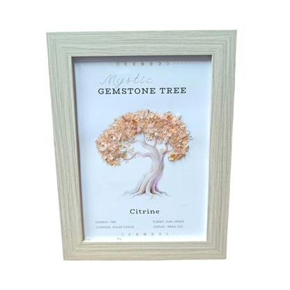 Cuadro Decoracion Arbol Con Minerales Chips Piedra Citrino 21x15 Cms Ref: 600104521