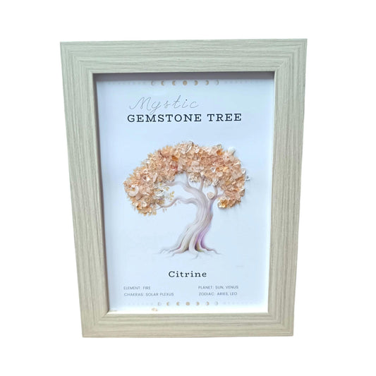 Cuadro Decoracion Arbol Con Minerales Chips Piedra Citrino 21x15 Cms Ref: 600104521