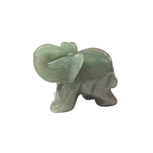 Elefante Tallado Piedra Natural Aventurina 25 mm Aprox  (La Pieza Puede Ser Diferente A La Foto) Aprox Ref: 1114