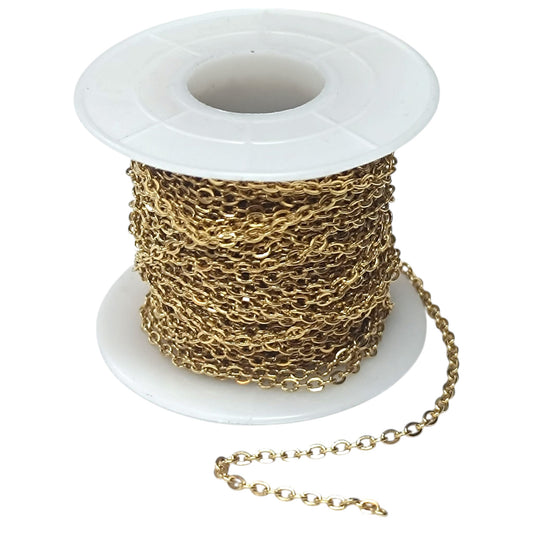 Rollo Cadena Acero Dorado 0.6 mm 10 metros Ref 600102287