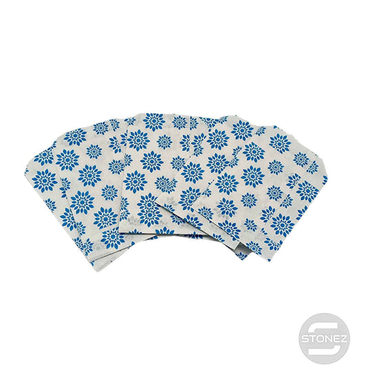 600501825 Sobres De Papel Estampado Flor Azul 7,5x10 Cms Aprox 100 uds