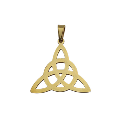 600103445_07 Colgante Acero Dorado Triquetra 35 mm
