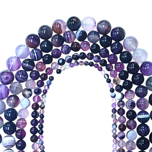 Tira Cuentas Piedra Agata Morada 10 mm REF: 44156-05