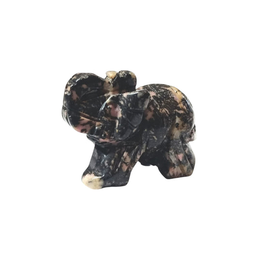 Elefante Tallado Piedra Natural Rodonita 25 mm Aprox  (La Pieza Puede Ser Diferente A La Foto) Aprox Ref: 1114