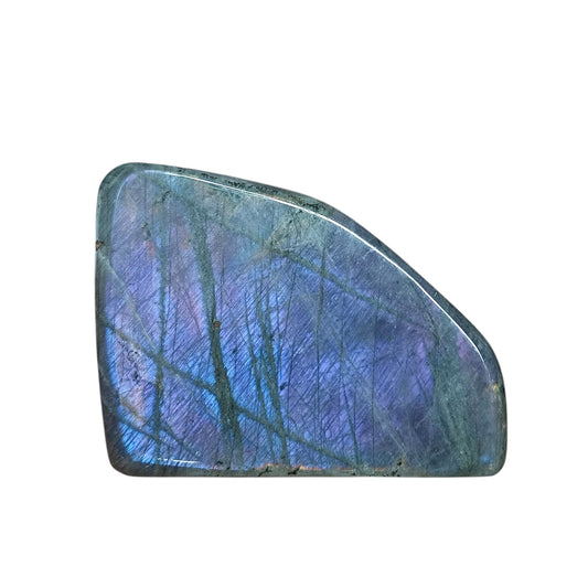Pieza Labradorita Pulida 441 gramos aprox  7X8Cms Aprox (PIEZA UNICA) Pieza M1 MORADO