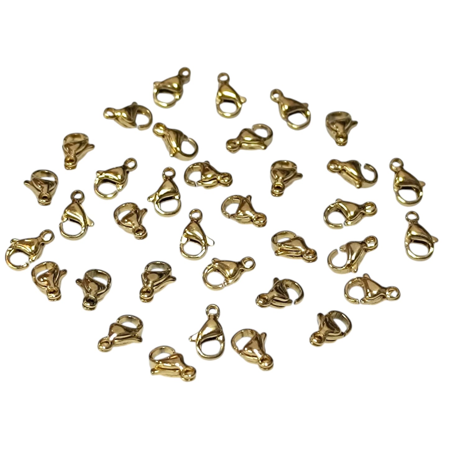 Paquete 35 Uds Mosquetones 9 mm Acero Dorado Ref: 600102382