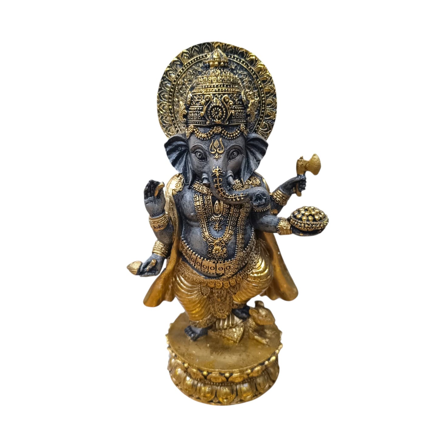 Figura Ganesha En Resina 26 Cms Aprox Color Negro/Oro Ref: 600104477