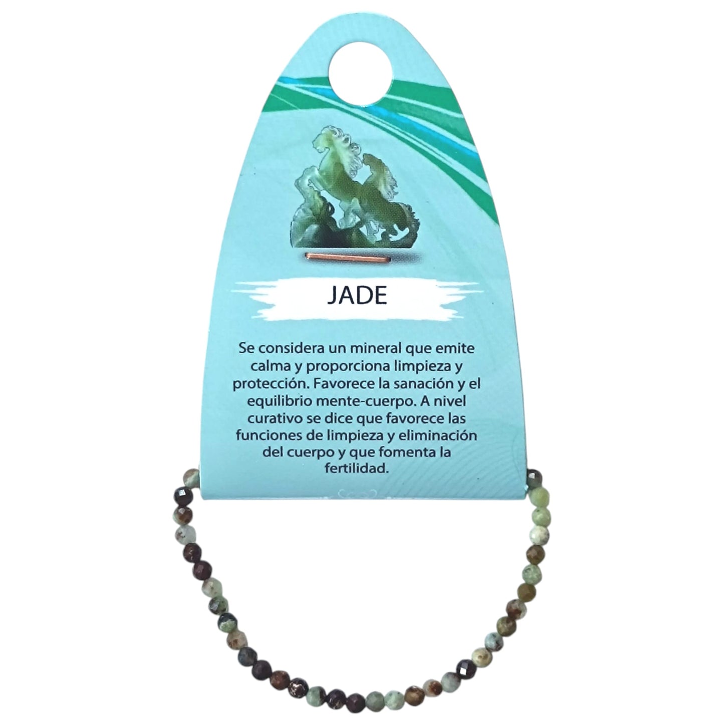 Pulsera Facetada Infantil Piedra Jade Austaliano 3 mm 15,5 Cms Aprox 600604278