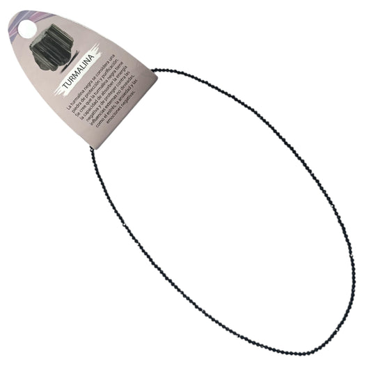 600603726 Collar Turmalina 2 mm Facetada 40+5 Cms Cierre Acero