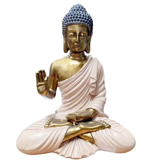 Figura En Resina Buda 31 Cms Aprox Rosa Claro 600104068