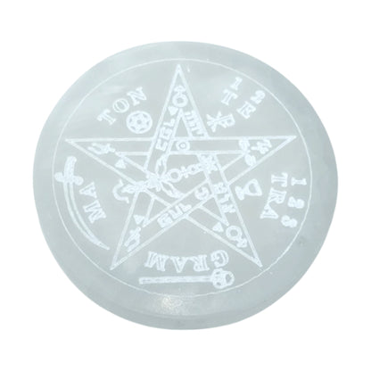 Plato Selenita Grabado Tetragramaton 10 Cms Aprox 400901653-N