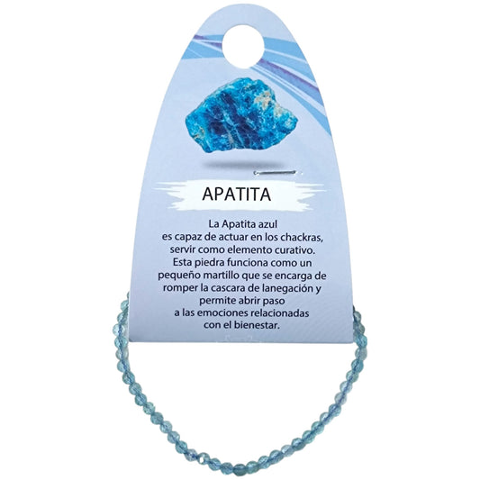 Pulsera Facetada Infantil Piedra Apatita 3 mm 15,5 Cms Aprox 600604311