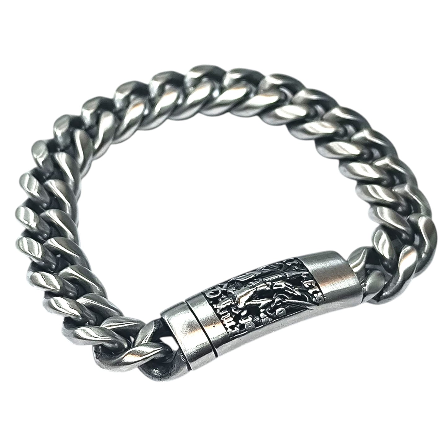 Pulsera Acero 21 Cms Cierre Grabrado Guerrero 600103479-03