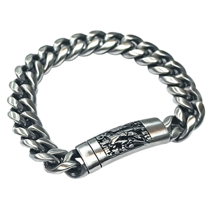 Pulsera Acero 21 Cms Cierre Grabrado Guerrero 600103479-03