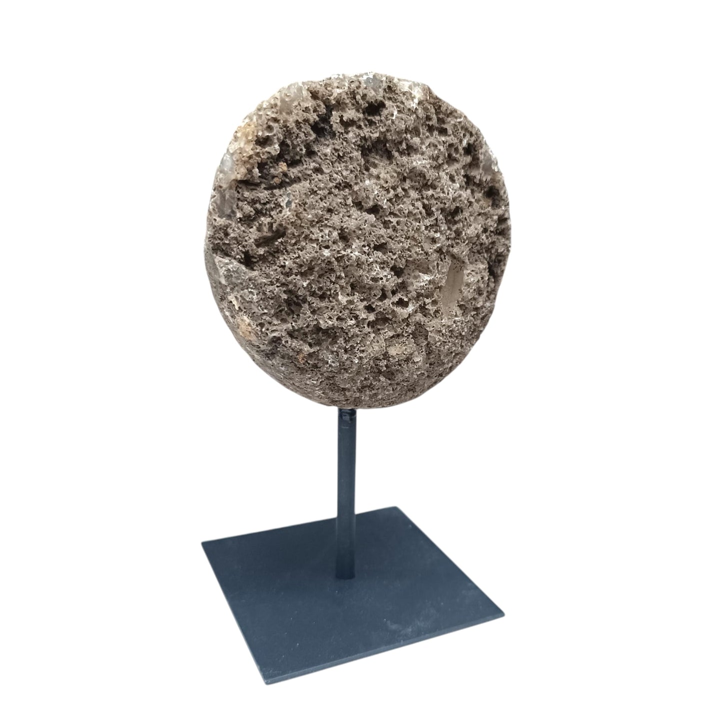 1114 Piedra Natural Agata Con Base De Metal Peso 605 Gr Altura 16 Cms Aprox (PIEZA UNICA) PIEZA N2 - stonez