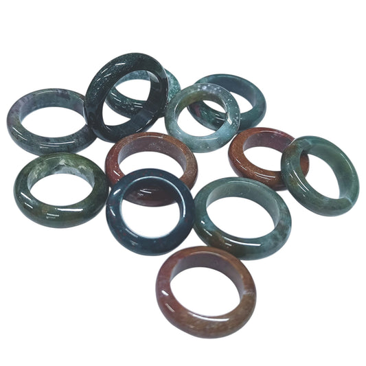Paquete 12 Anillos Piedra Natural Agata India Tallas Surtidas 600103400