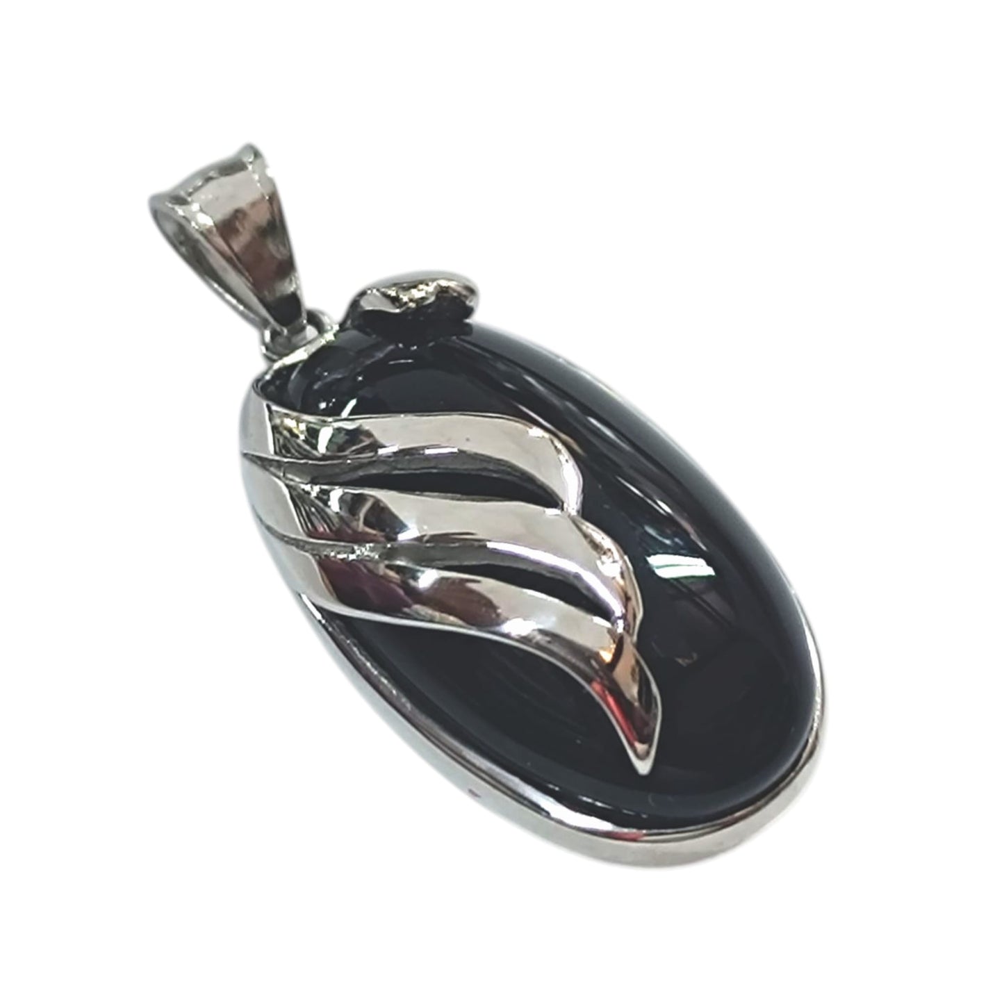 Colgante Acero Con Piedra Onix 40 mm 29305-10