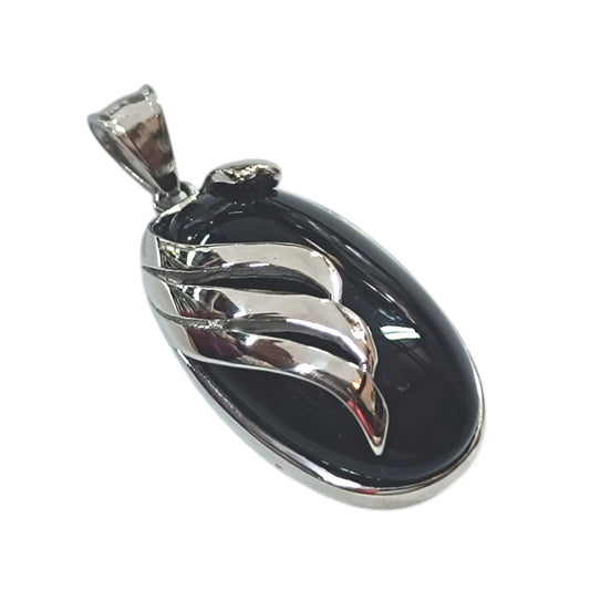 Colgante Acero Con Piedra Onix 40 mm 29305-10