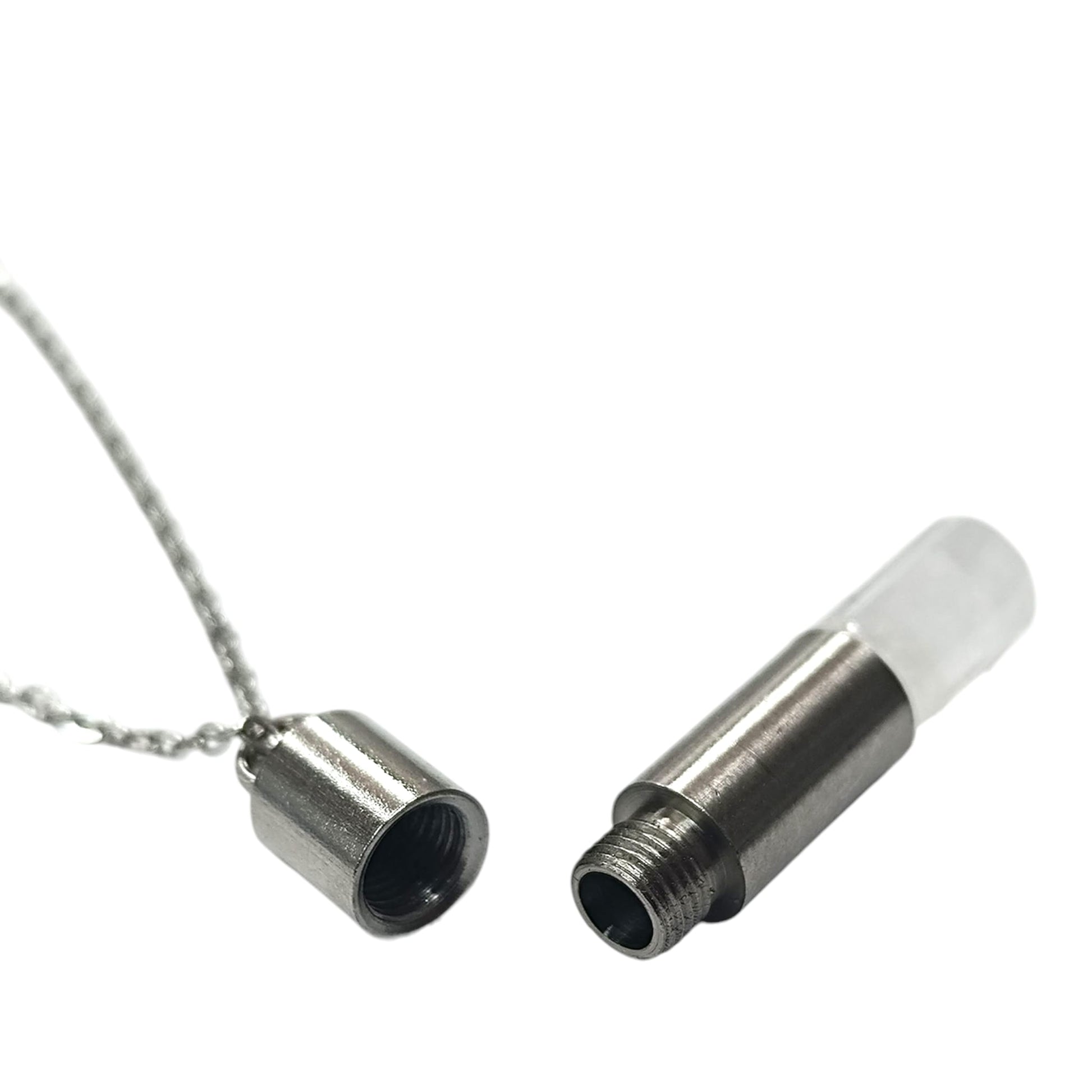 Collar Acero 45 Cms Cofre Deseo Con Piedra Natural Cuarzo Blanco 600103553-01