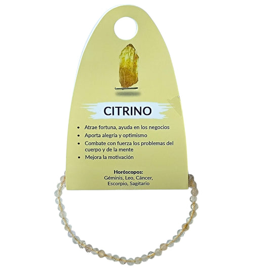 Pulsera Facetada Infantil Piedra Citrino 3 mm 15,5 Cms Aprox 600604293