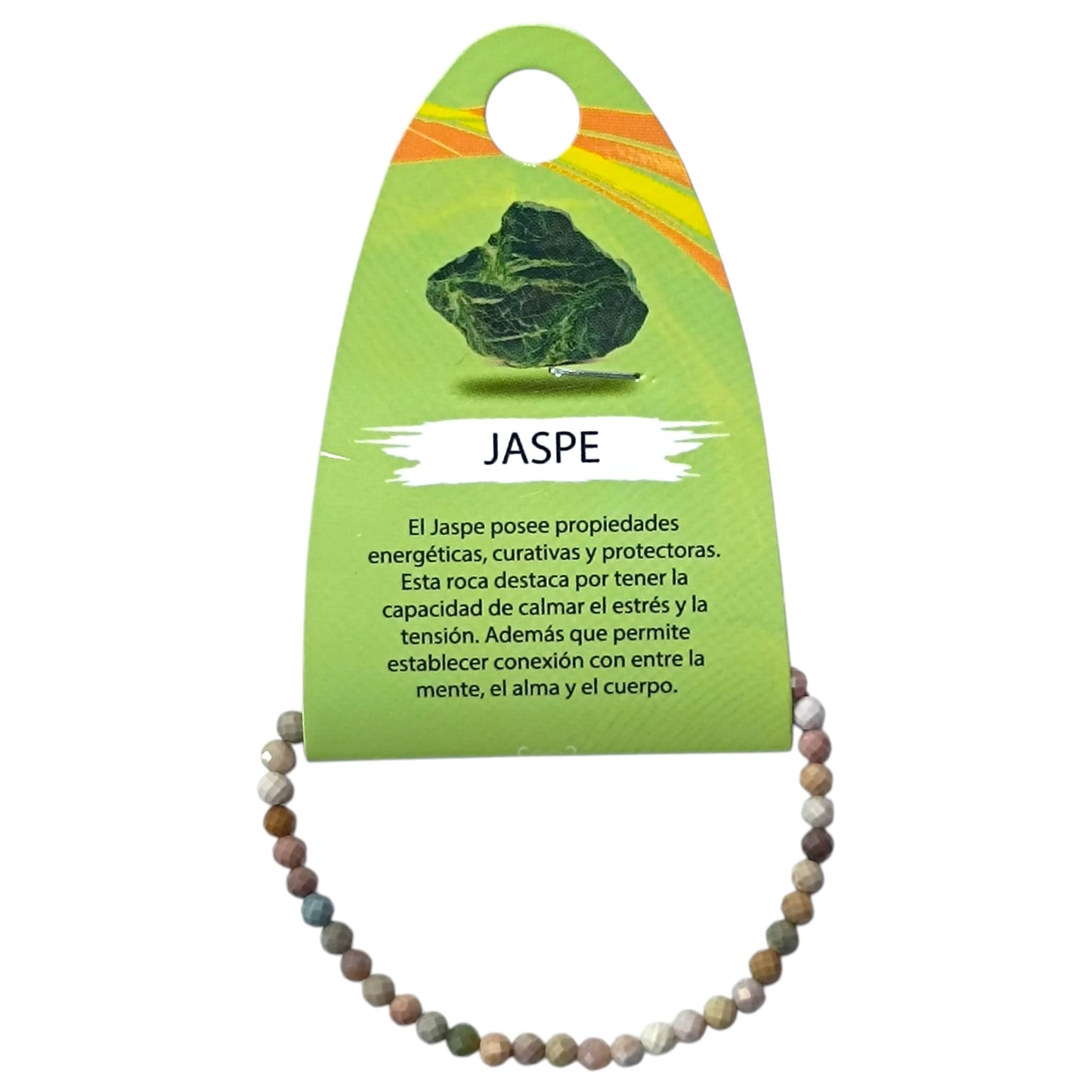 Pulsera Facetada Infantil Piedra Jaspe Policromo 3 mm 15,5 Cms Aprox 600604303
