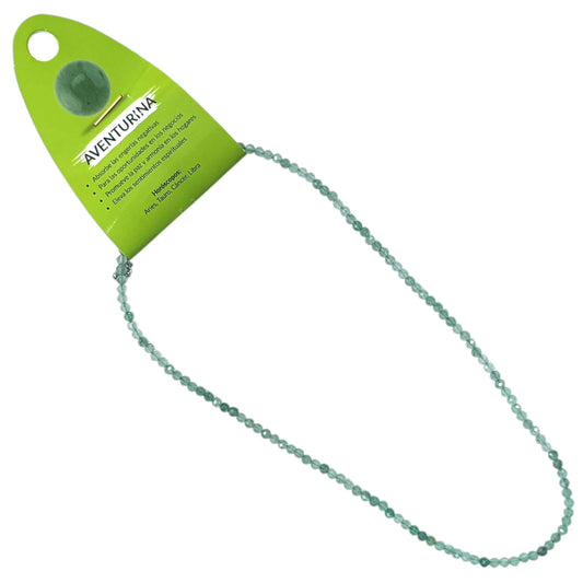 600603714 Collar Aventurina 3 mm Facetada 40+5 Cms Cierre Acero