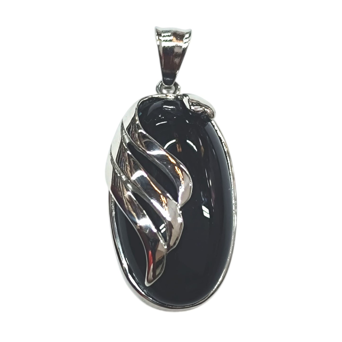Colgante Acero Con Piedra Onix 40 mm 29305-10