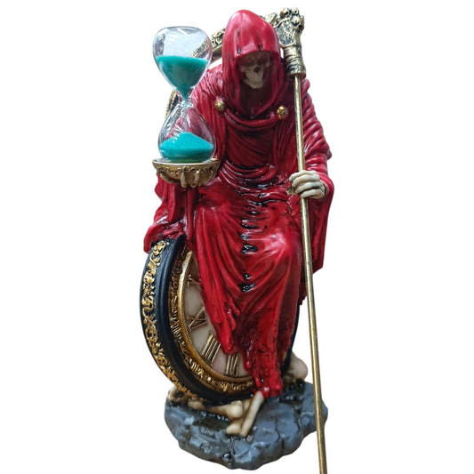 Figura Santa Muerte Con Reloj De Arena 22 Cms Aprox Color Rojo Ref: 600104486