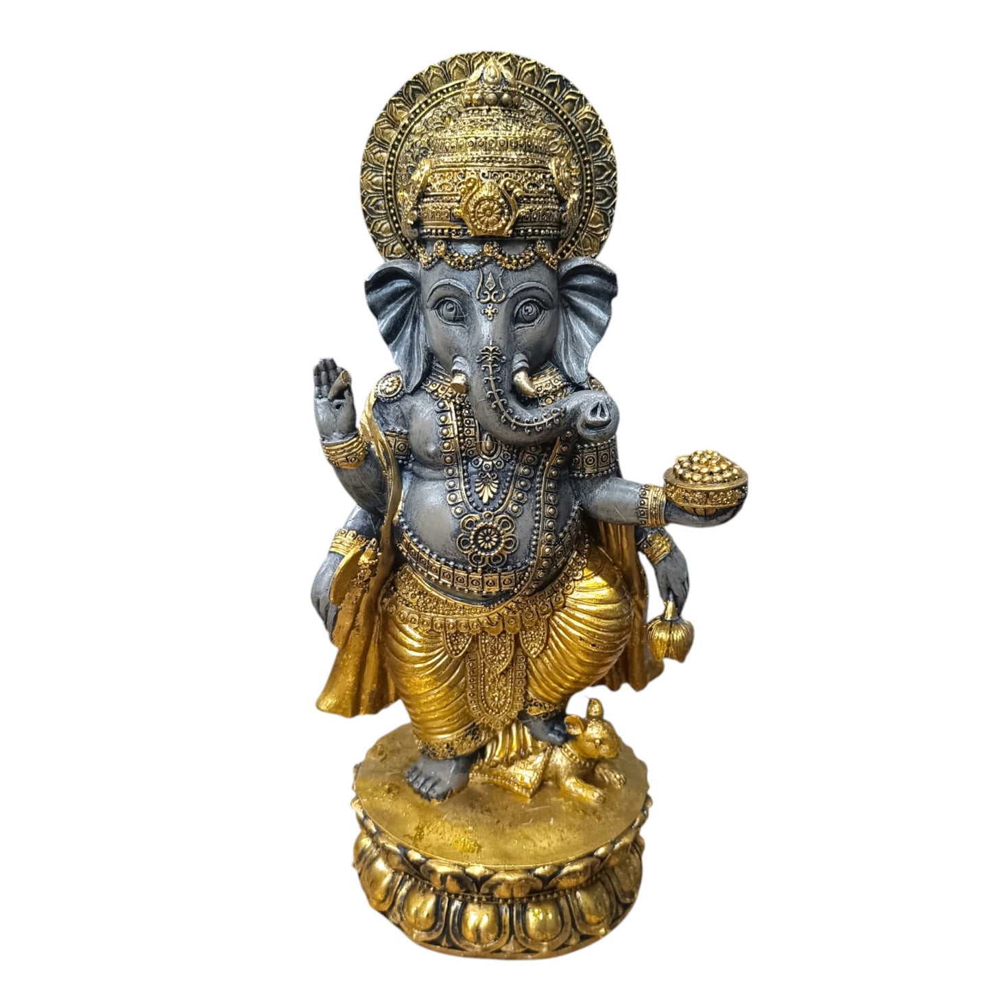 Figura Ganesha En Resina 32 Cms Aprox Color Negro/Oro Ref: 600104475