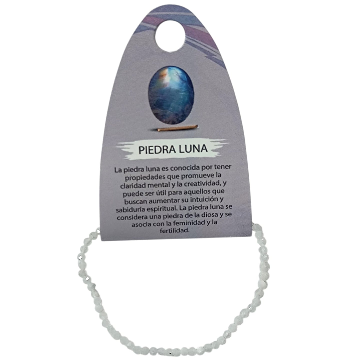 Pulsera Facetada Piedra Natural Piedra Luna 3 mm