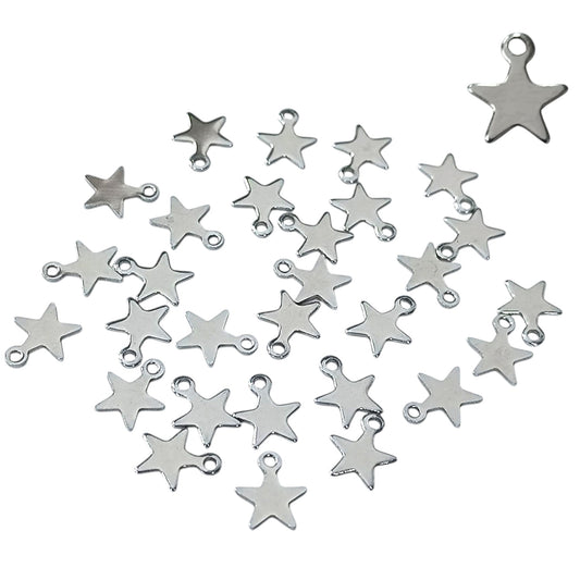 Paquete 30 Uds Dijes Estrella 10 mm Acero Ref: 31742-07